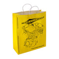 Motorcycle storehouse, logo carrier bag paper