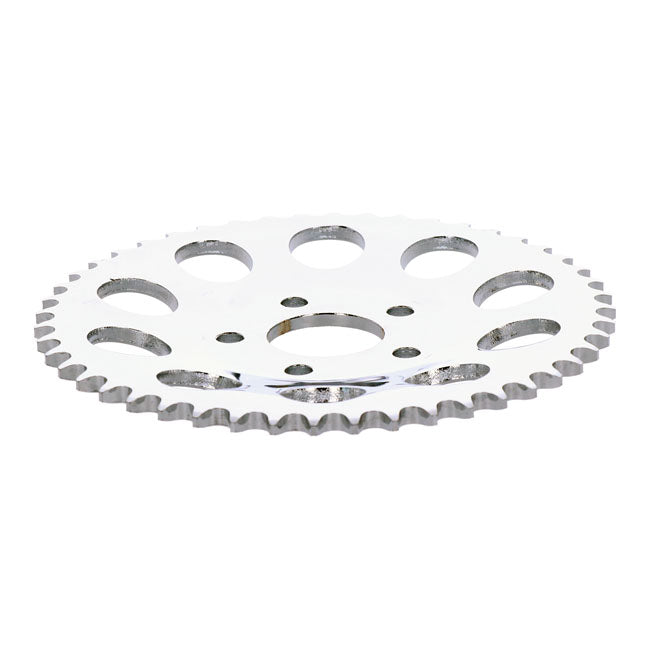 Rear sprocket, chrome. 48t — 82-85 FXR; 73-99 style offset chop (NU)