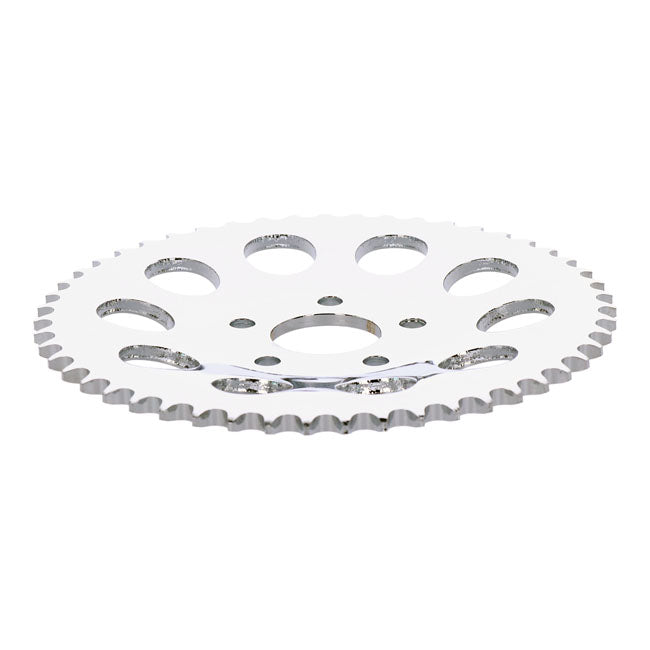 Rear sprocket, chrome. 51t — 82-85 FXR; 73-99 style offset chop (NU)