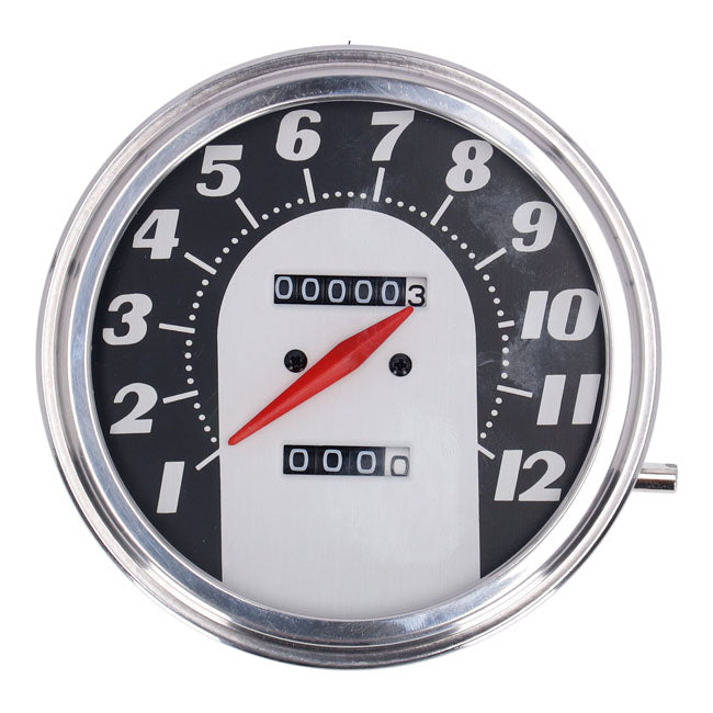 FL speedometer, ''62-67 electra face'', black/silver. 2:1 mph