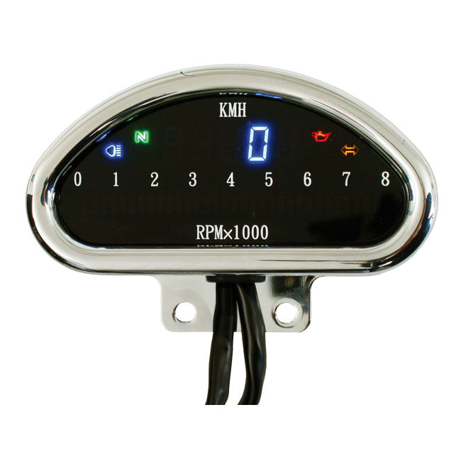 Electronic cnc aluminum speedometer (kmh) chrome