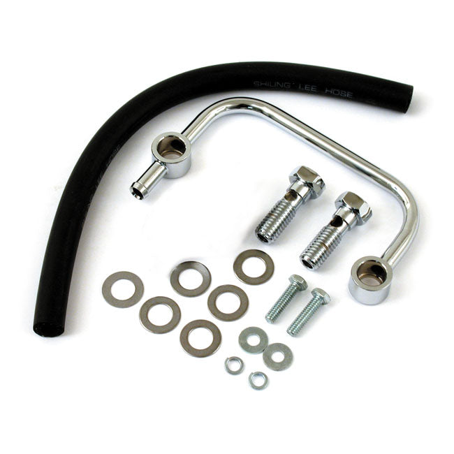 Air cleaner breather kit. Chrome — 91-22 XL Sportster with aftermarket air cleaner
