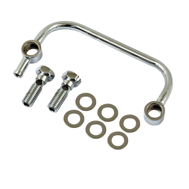 Air cleaner breather kit. Chrome — 93-99 Big Twin (Excl. 1999 Twin Cam) with custom air cleaner (NU)