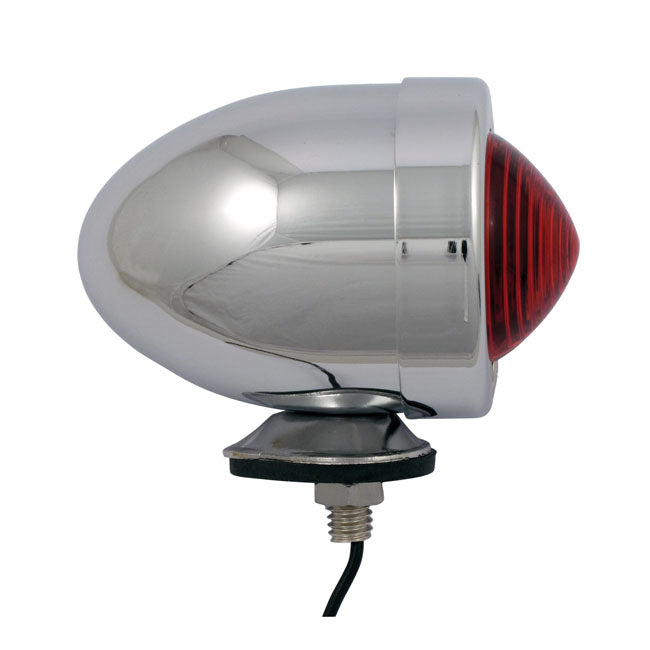Bullet marker light. Chrome. Red lens. SF. stud mount