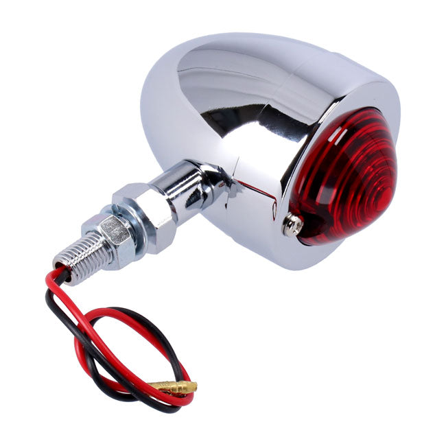 Bullet marker light. Chrome. Red lens. DF. ext. stud mount