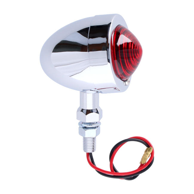 Bullet marker light. Chrome. Red lens. DF. ext. stud mount