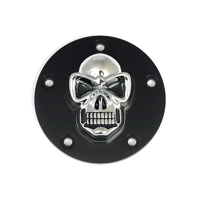 Skull point cover. Black/chrome — 99-17 Twin Cam (NU)