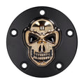 Skull point cover. Black/gold — 99-17 Twin Cam (NU)