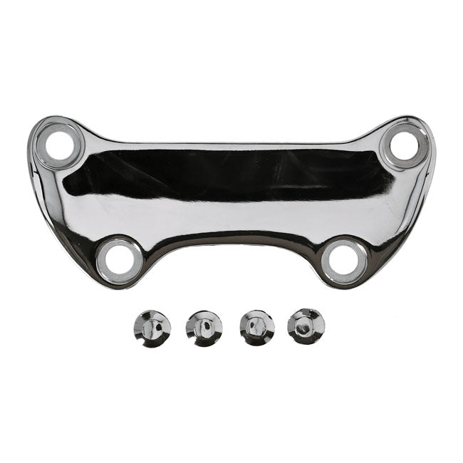 Handlebar clamp plain, with skirt — Various 73-23 Big Twin; XL Sportster (Excl. FLT/Touring). With 1" diameter bars