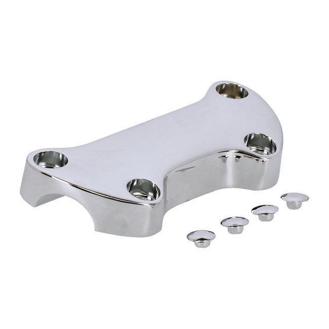 Handlebar clamp plain, with skirt — Various 73-23 Big Twin; XL Sportster (Excl. FLT/Touring). With 1" diameter bars