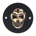 Skull point cover. Black/gold — 70-99 Big Twin (Excl. Twin Cam); 04-22 XL Sportster (NU)
