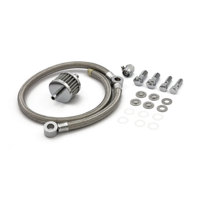 Air cleaner breather kit — 93-25 Big Twin in custom applications (excl. 2025 Softail; 23-25 FLTRXSE; 24-25 FLTRXSTSE; 23-25 FLHXSE; 24-25 FLHX; 2025 FLHXU; 24-25 FLTRX); 09-25 Trikes