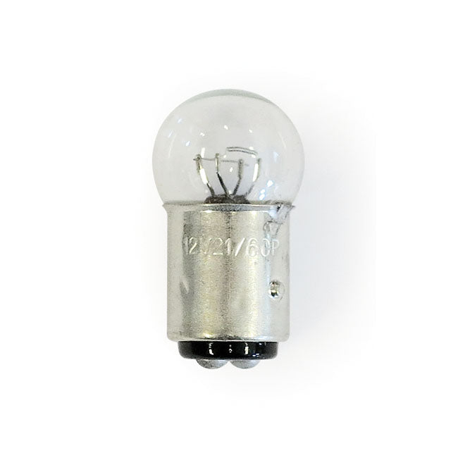 Turn signal bulb, bullet light. Clear glass. 12v21cp/6cp