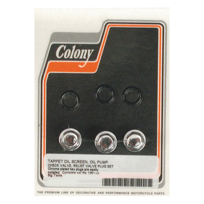Colony oil pump and crankcase plug set — 81-99 Big Twin (Excl. TC)