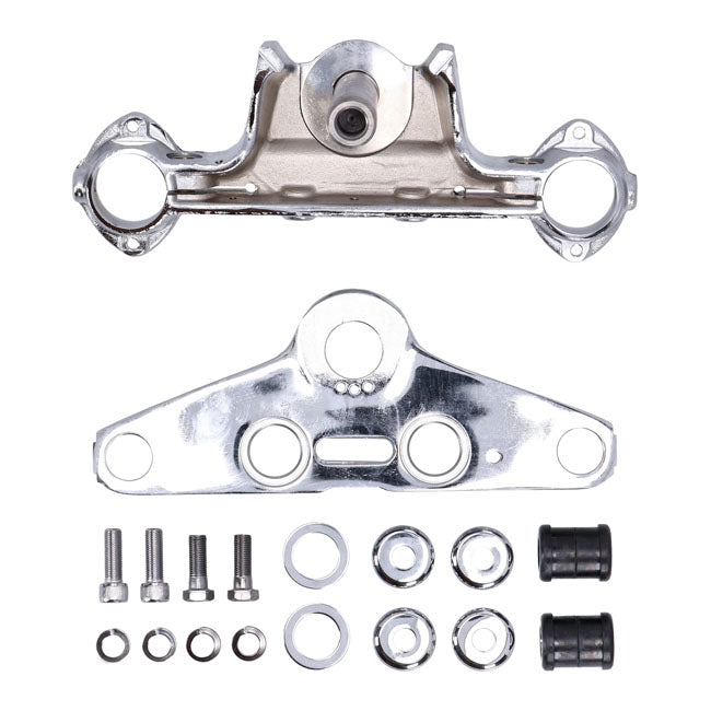 Stock style FL 41mm triple trees. Chrome