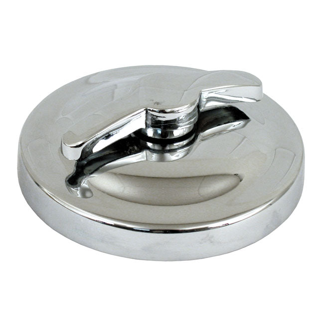 Oil tank filter cap, OEM style. Chrome
