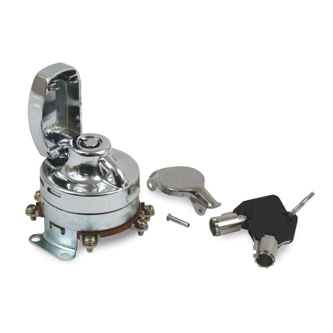 FL style ignition switch, ''electronic''. round key, chrome