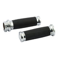 Handlebar grip set, Caliber. Chrome — 08-25 H-D with e-throttle (excl. 2025 Softail; 11-17 Softail CVO models; 23-25 FLHXSE; 24-25 FLHX; 2025 FLHXU; 24-25 FLTRX; 18-25 FLTRXSE; 24-25 FLTRXSTSE; 21-25 RA Pan America & RH Sportster/Nightster models)