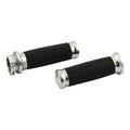 Handlebar grip set, Caliber. Polished — 74-22 H-D with single or dual throttle cables (excl. Street) (NU