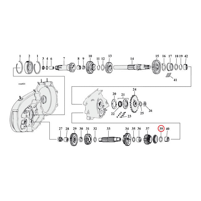 Thrust washer, countershaft 1st gear .075" — 52-85 XL Sportster