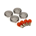Bullet turn signal lens kit, smoke — 00-25 H-D with bullet turn signals with pop-off lens (Excl. models with 3-1 taillight/turn signal combo; V-Rod & Street)