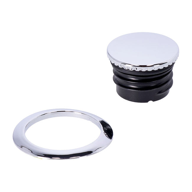 Pop-up gas cap set. Chrome — 98-22 XL Sportster (Excl. 04-10 XL1200C) with 3.3G (12.5L) tank (NU)