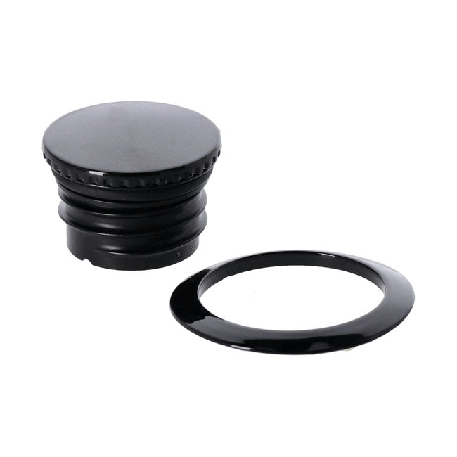 Pop-up gas cap set. Black — 98-22 XL Sportster (Excl. 04-10 XL1200C) with 3.3G (12.5L) tank (NU)