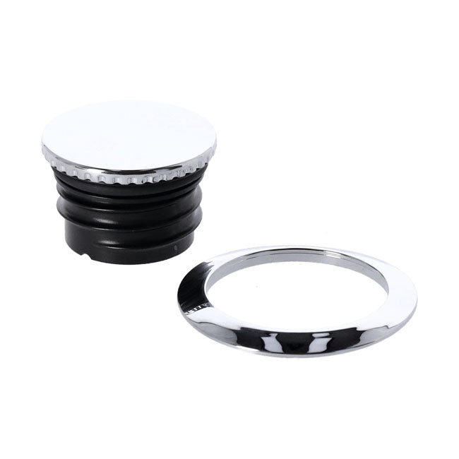 Pop-up gas cap set. Chrome — 98-22 XL Sportster (excl. 04-10 XL1200C) with 2.1G/7.9L or 4.5G/17L tank