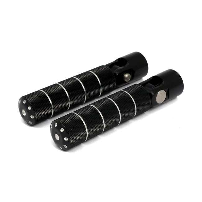 Bomber, foot peg set. knurled. Black cm