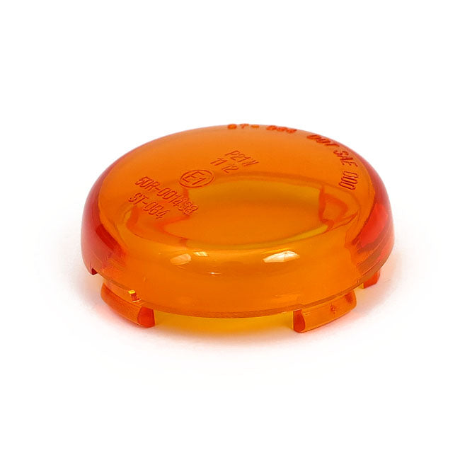 Turn signal lens bullet amber — 00-25 H-D with bullet turn signals with pop-off lens (excl. models with 3-1 taillight/turn signal combo; V-Rod & Street)