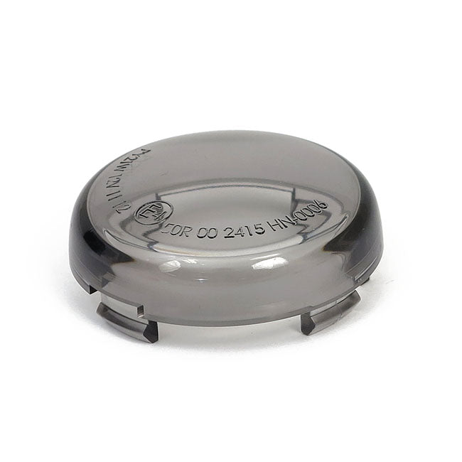 Turn signal lens bullet smoke — 00-25 H-D with bullet turn signals with pop-off lens (excl. models with 3-1 taillight/turn signal combo; V-Rod & Street)
