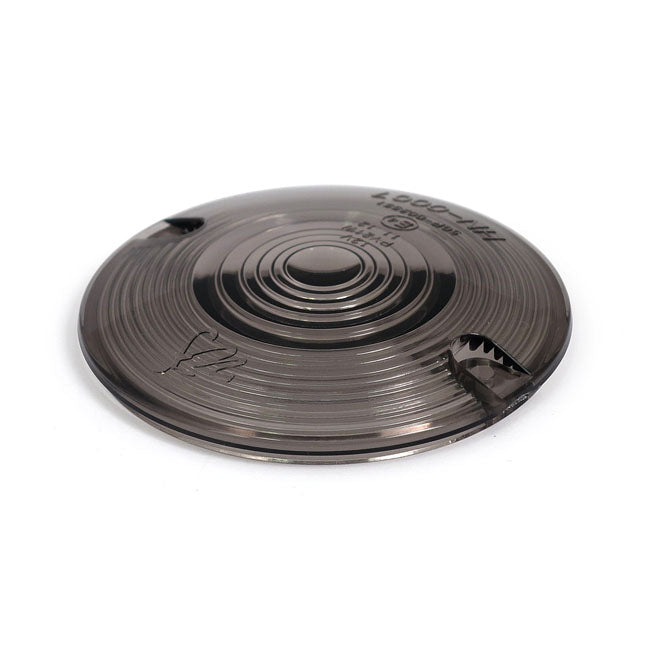 Replacement turn signal lens. flat lens. Smoke — 86-23 H-D with screw mounted flat lens turn signals (NU)