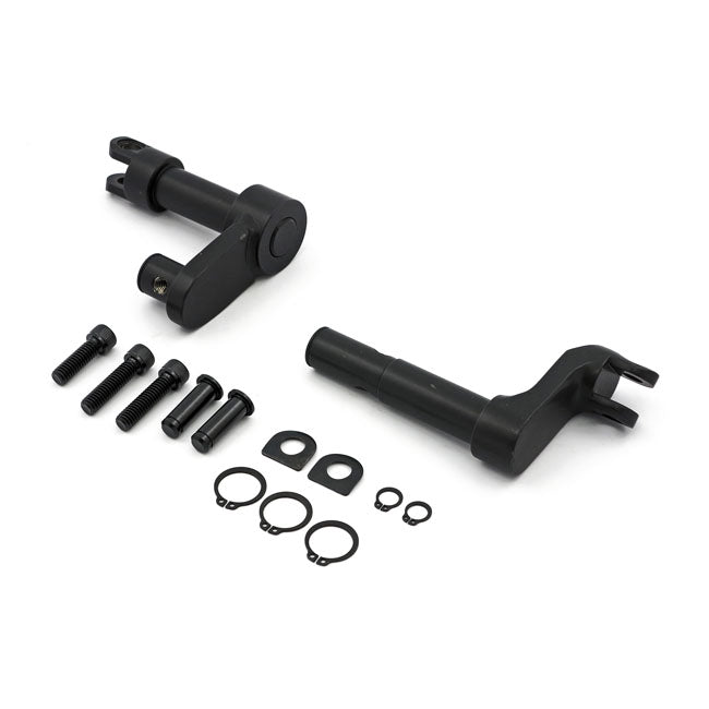 Foot peg conversion bracket kit . +2" extended. Black