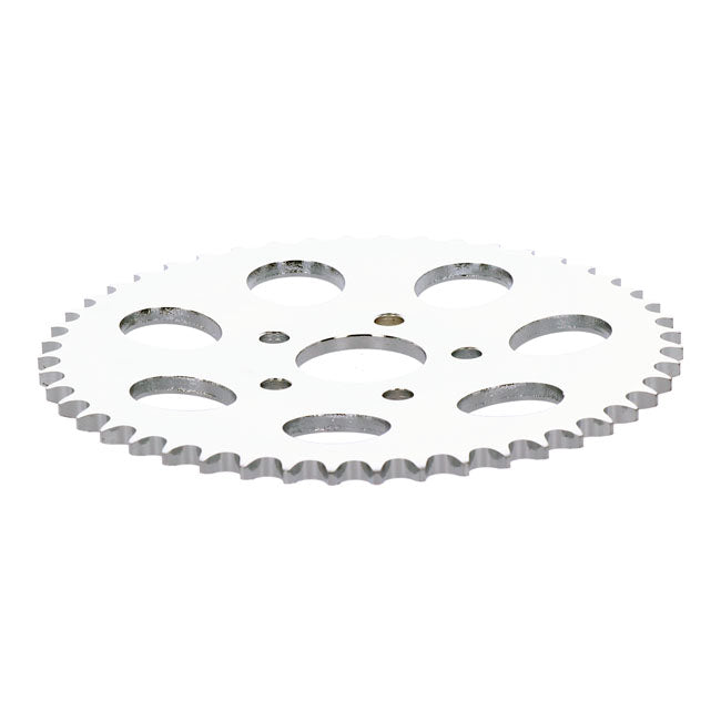 Rear sprocket, chrome. 48t — 73-85 4-speed Big Twin; 79-81 XL Sportster