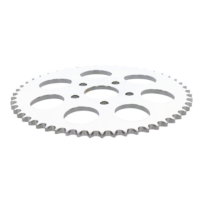 Rear sprocket, chrome. 51t — 73-85 4-speed Big Twin; 79-81 XL Sportster (NU)
