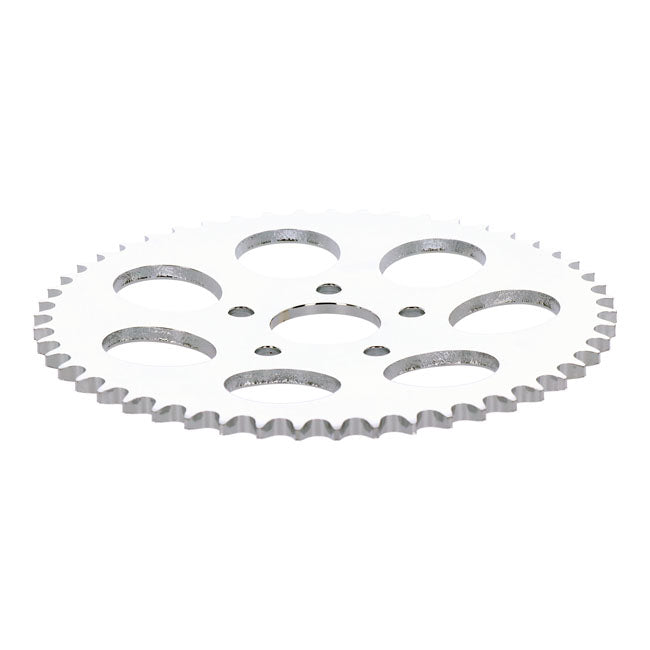 Rear sprocket, chrome. 51t — 73-85 4-speed Big Twin; 79-81 XL Sportster (NU)