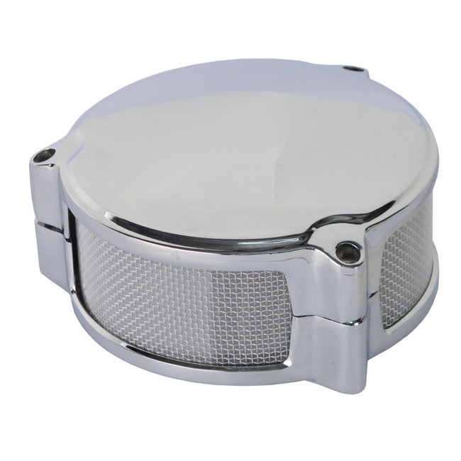 Dragtron star air cleaner assembly. Chrome — 66-88 Big Twin; 66-87 XL Sportster (NU). With Tillotson; Bendix & Keihin carburetor (Excl. CV)
