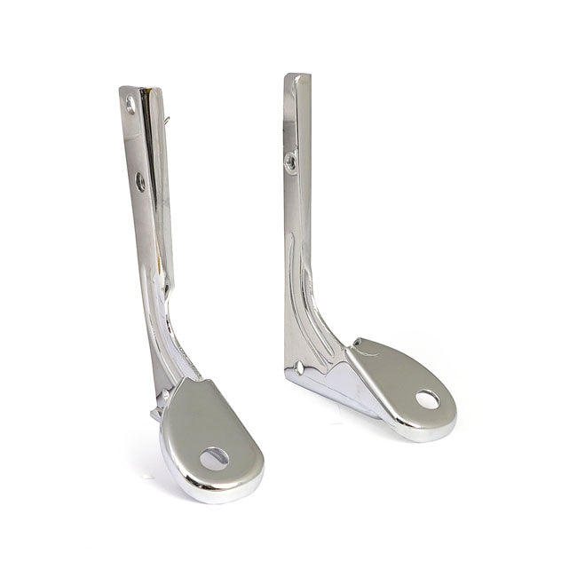 Spotlamp / passing lamp mount bracket kit. Chrome — 62-84 FL; FLH (NU)