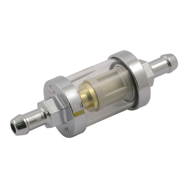 Clear-view fuel filter, 5/16 ID. Chrome