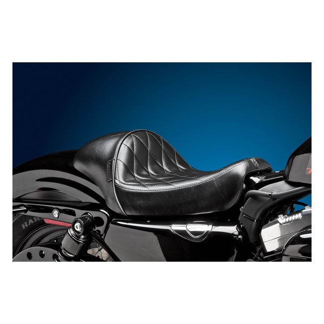 LePera, Stubs Cafe solo seat. Black, diamond — 04-22 XL Sportster (Excl. 07-09 XL Sportster) (NU)