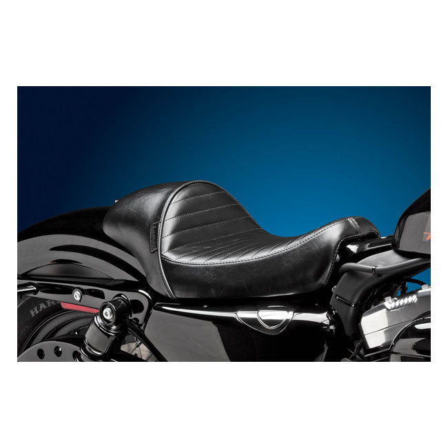 LePera, Stubs Cafe solo seat. Black, pleated — 04-22 XL Sportster (Excl. 07-09 XL Sportster) (NU)
