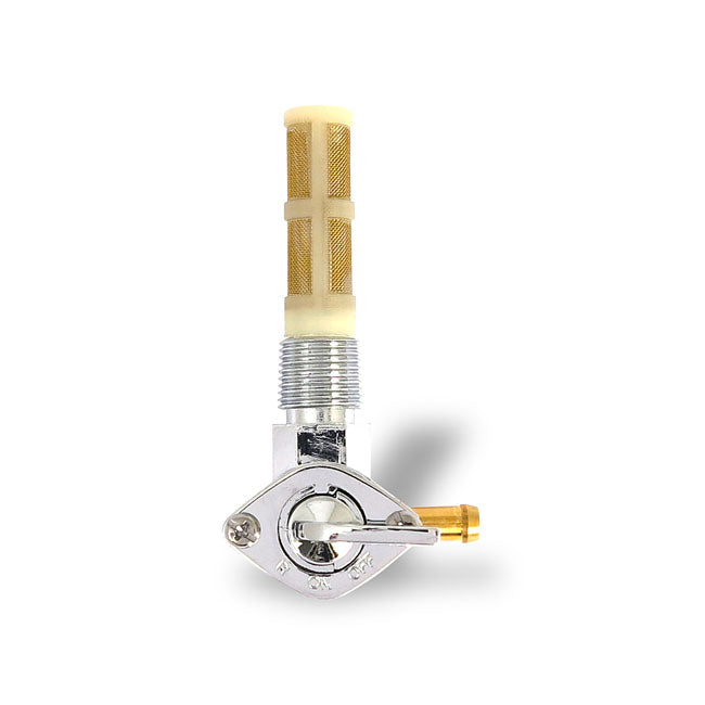 Petcock, early custom style, right outlet — 57-74 XL Sportster; 66-74 Big Twin tanks (NU) with internal thread