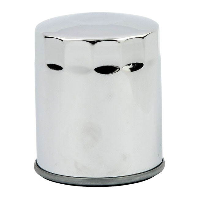 MCS, spin-on oil filter. Chrome — 84-98 Softail; 80-98 FLT/Touring; 82-94 FXR; L84-22 XL Sportster; 08-12 XR1200; 97-02 Buell (NU)