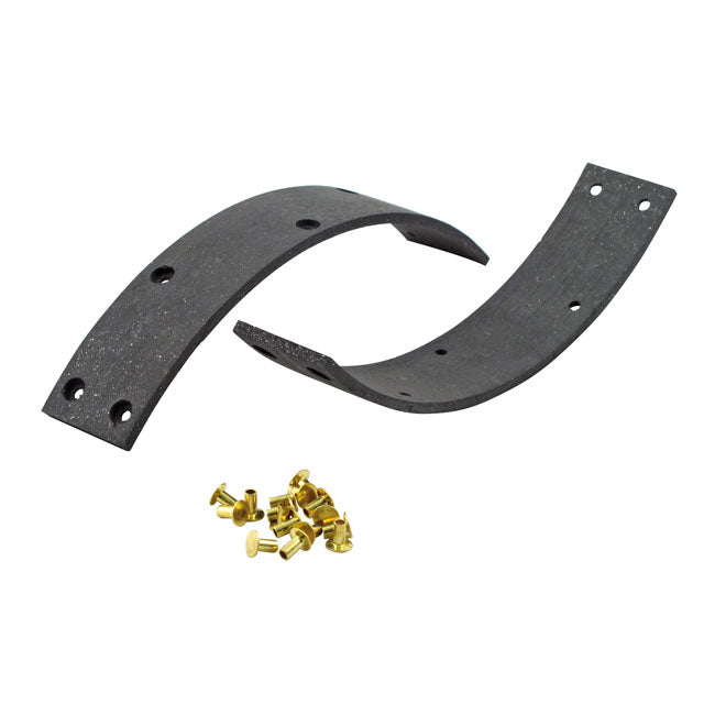 Brake drum linings, rear — 38-57 Big Twin (NU)