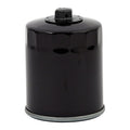 MCS, spin-on oil filter with top nut. Black — 84-98 (NU) Softail; 80-98 (NU) FLT; 82-94 (NU) FXR; L84-22 XL Sportster; 08-12 (NU) XR1200; 97-02 (NU) Buell