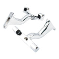 Mount bracket, passenger floorboard. Raised. Chrome