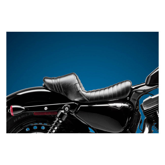 LePera, Stubs spoiler solo seat. Black, pleated — 04-22 XL Sportster (Excl. 07-09 XL Sportster) (NU)