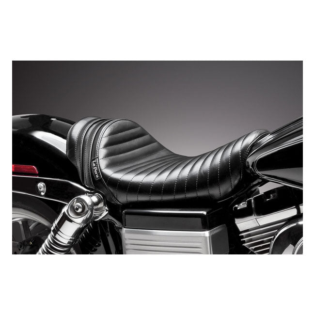 LePera, Stubs spoiler solo seat. Black, pleated — 06-17 Dyna (NU)