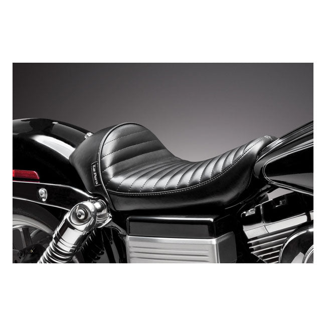 LePera, Stubs Cafe solo seat. Black, pleated — 06-17 Dyna (NU)