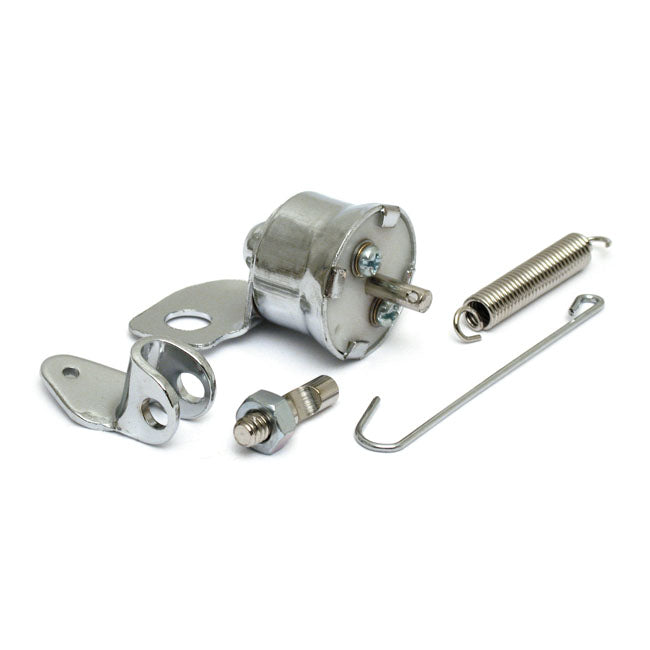 Mechanical brake light switch, rear. Chrome — 39-57 Big Twin (NU)